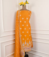 Raw Silk Yellow Unstitched Suit